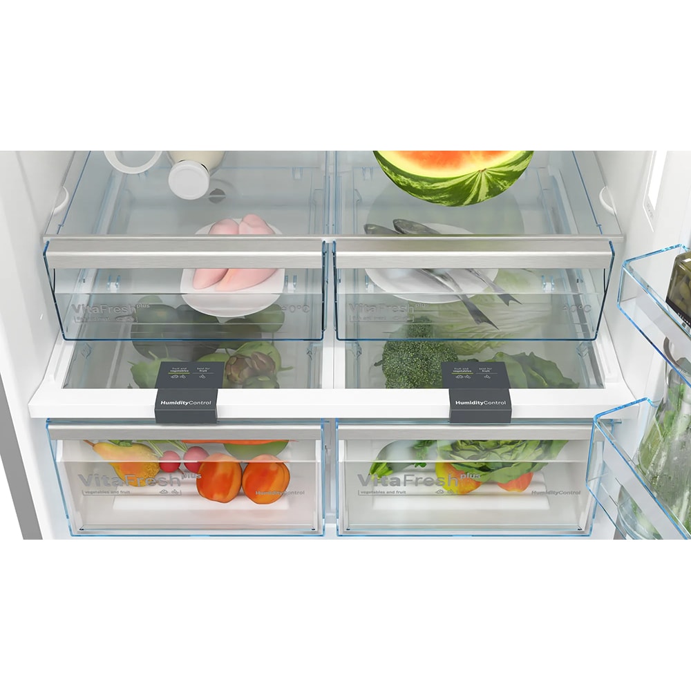 Combina frigorifica BOSCH KGN86AIDR, No Frost, 631 l, H 186 cm, Clasa D, inox antiamprenta