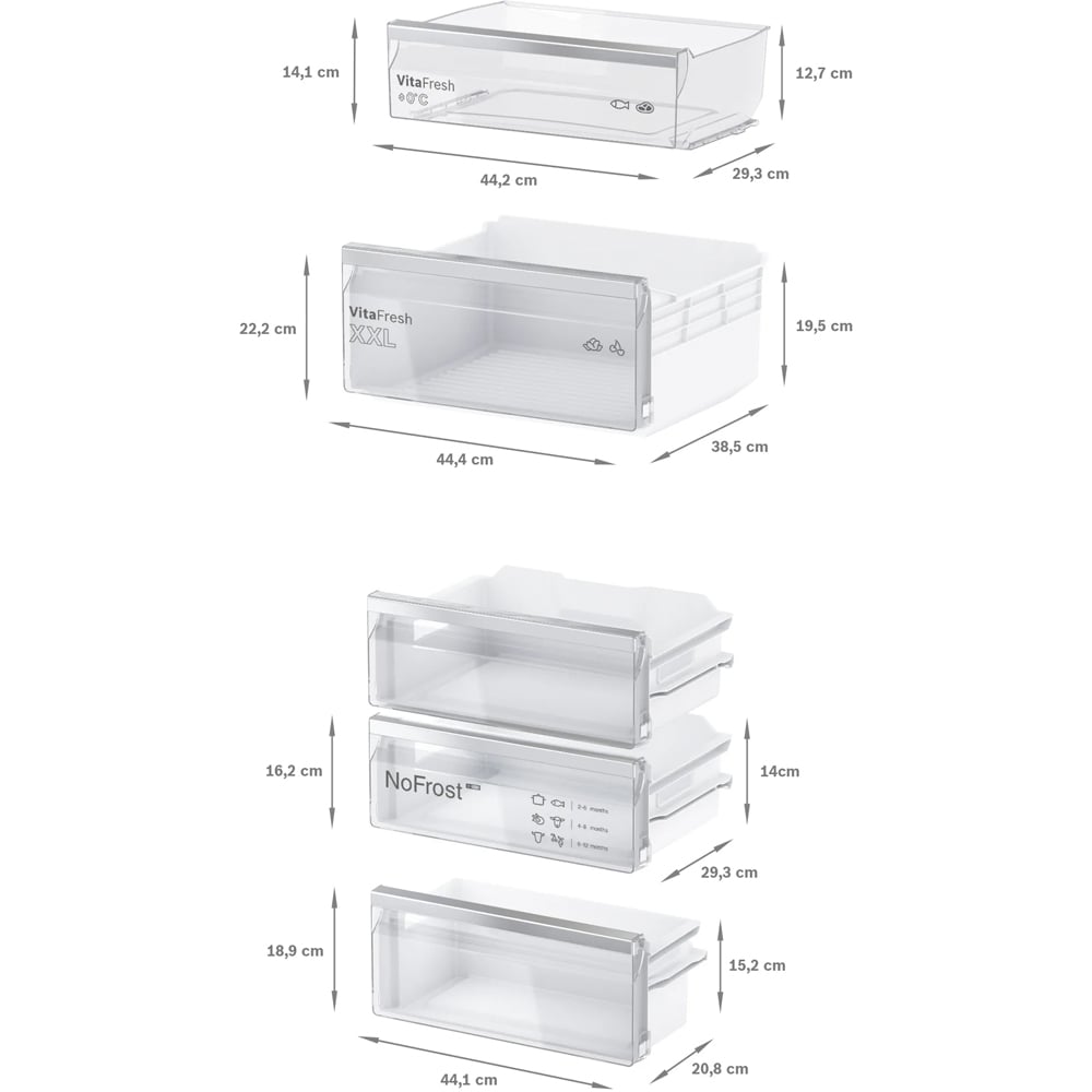 Combina frigorifica incorporabila BOSCH KIN96VFD0, No Frost, 290 l, H 193.5 cm, Clasa D