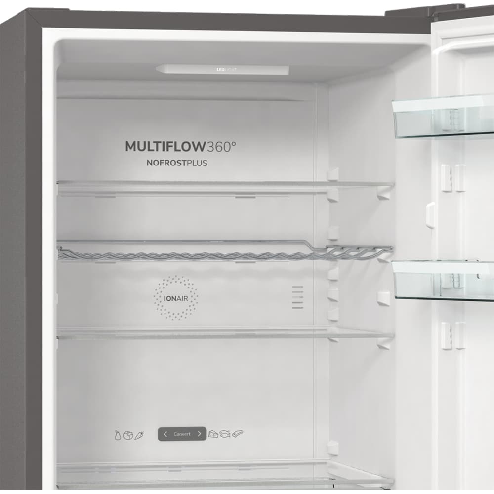 Combina frigorifica GORENJE NRC6194SXL4, No Frost Plus, 326 l, H 185 cm, Clasa C, inox