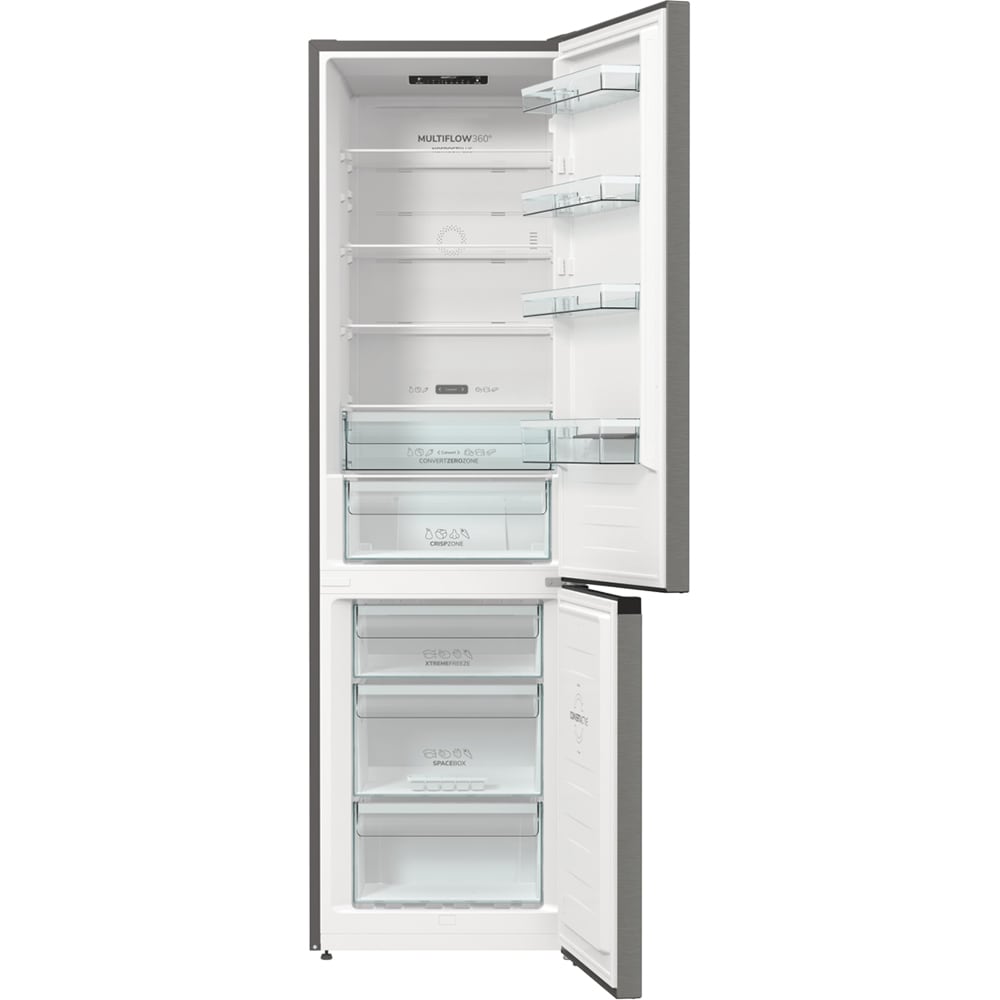 Combina frigorifica GORENJE NRC62CSXL4, NoFrost Plus, 361 l, H 200 cm, Clasa C, argintiu