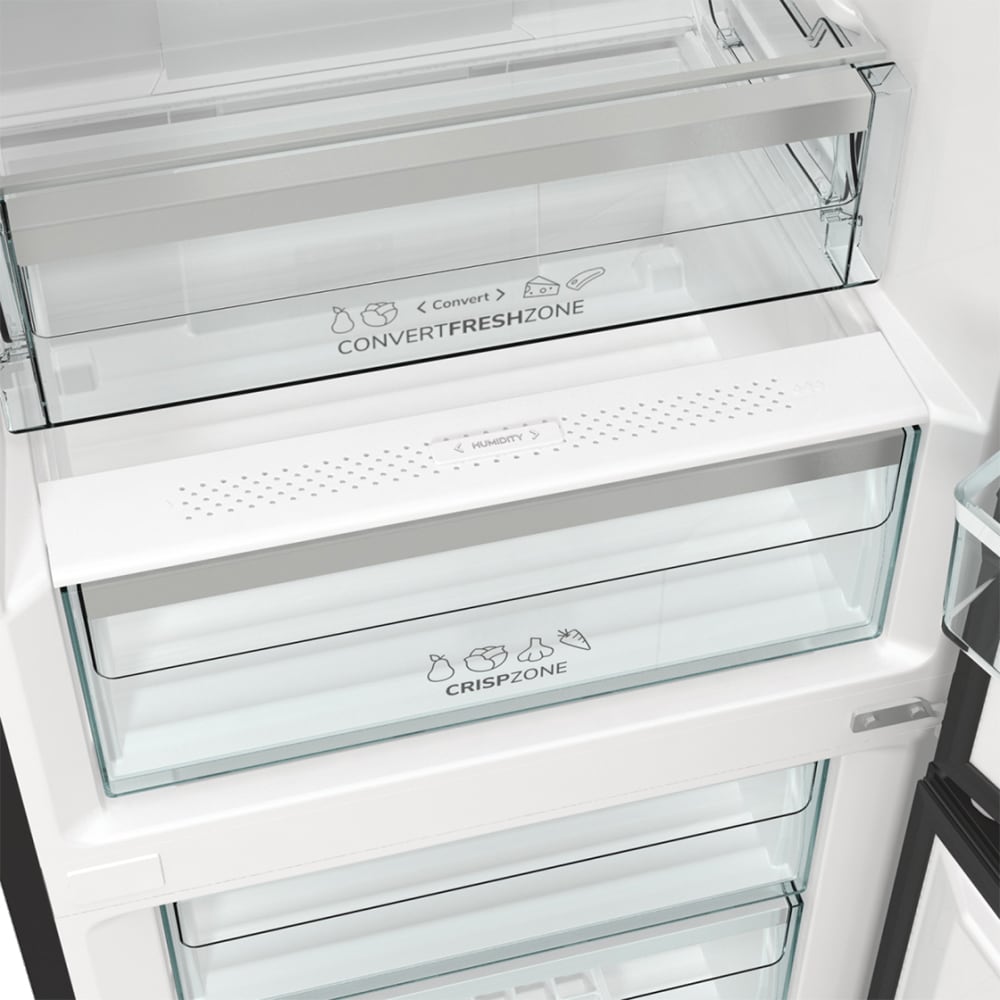 Combina frigorifica GORENJE NRK6192ABK4, No Frost Plus, 300 l, H 185 cm, Clasa E, negru