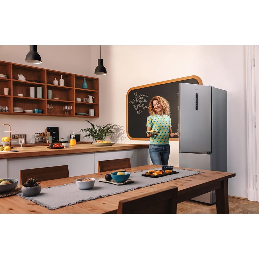 Combina frigorifica GORENJE NRK619CAXL4, No Frost Plus, 304 l, H 186 cm, Clasa C, argintiu