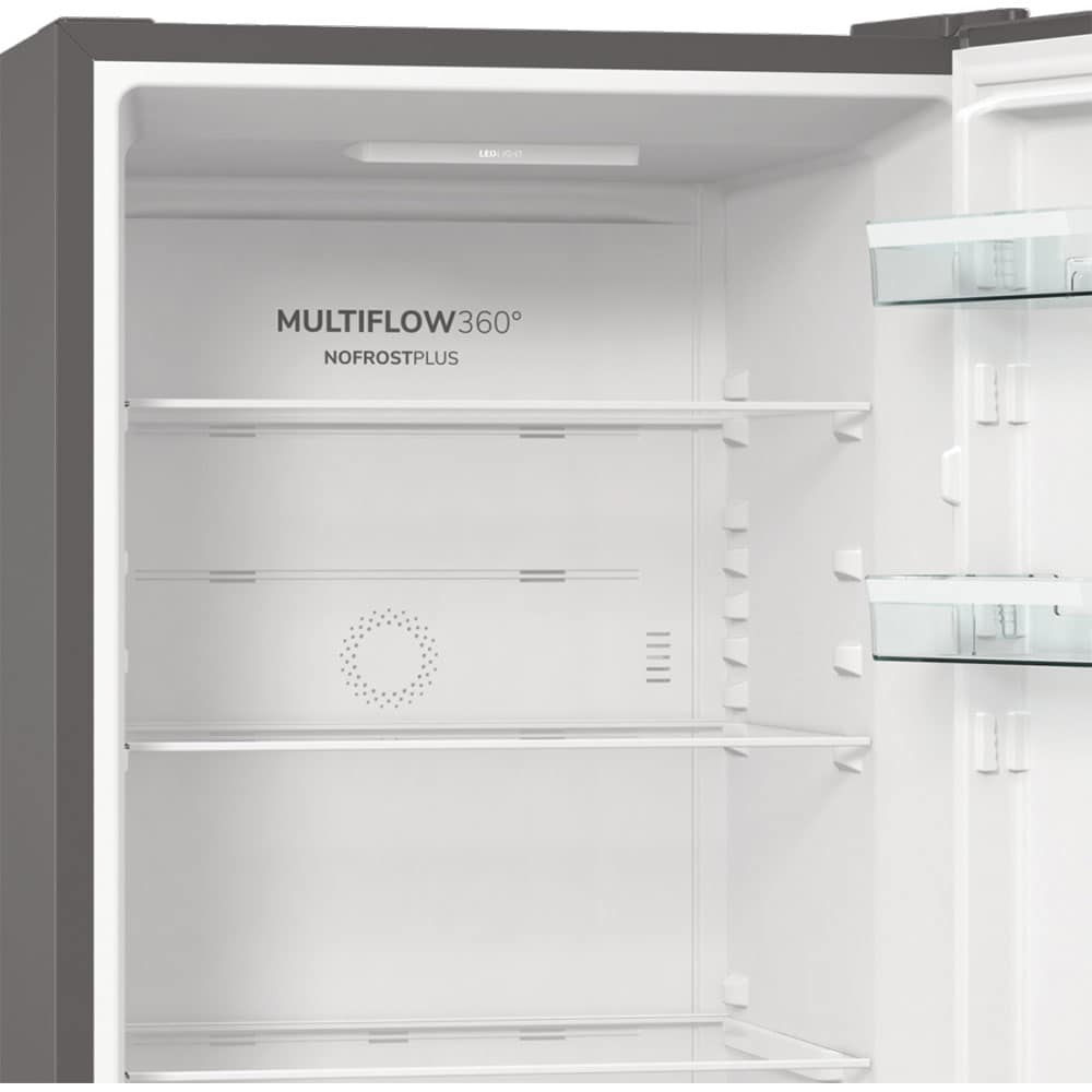 Combina frigorifica GORENJE NRK61CA2XL4, NoFrost Plus, 326 l, H 185 cm, Clasa C, argintiu