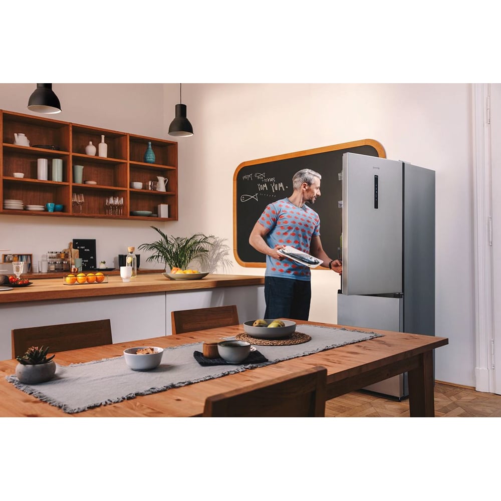 Combina frigorifica GORENJE NRK6202AXL4, No Frost Plus, 331 l, H 200 cm, Clasa E, inox