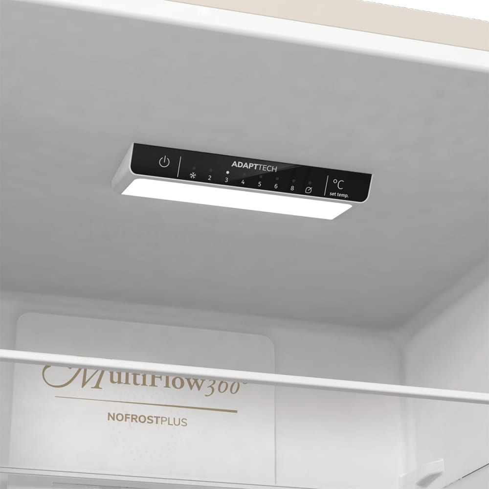 Combina frigorifica GORENJE NRK6202CLI, No Frost Plus, 331 l, H 200 cm, Clasa E, crem