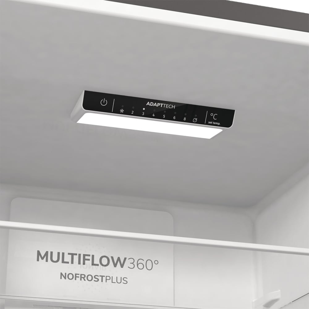 Combina frigorifica GORENJE NRK6202ES4, No Frost Plus, 331 l, H 200 cm, Clasa E, argintiu