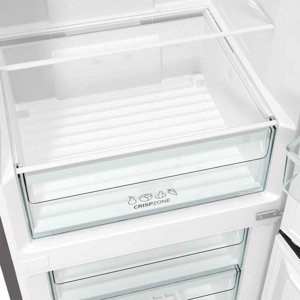 Combina frigorifica GORENJE NRKE62XL, NoFrost Plus, 300 l, H 185 cm, Clasa E, argintiu