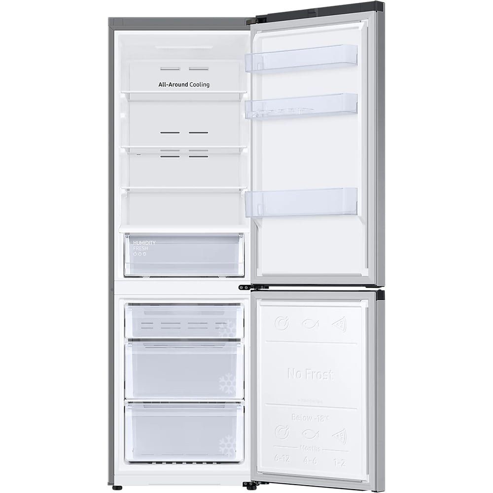 Combina frigorifica SAMSUNG RB34T600CSA/EF, No Frost, 344 l, H 185.3 cm, Clasa C, All-Around Cooling, inox