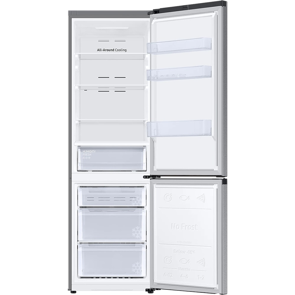 Combina frigorifica SAMSUNG RB36T600CSA/EF, No Frost, 365 l, H 193.5 cm, Clasa C, All-Around Cooling, inox