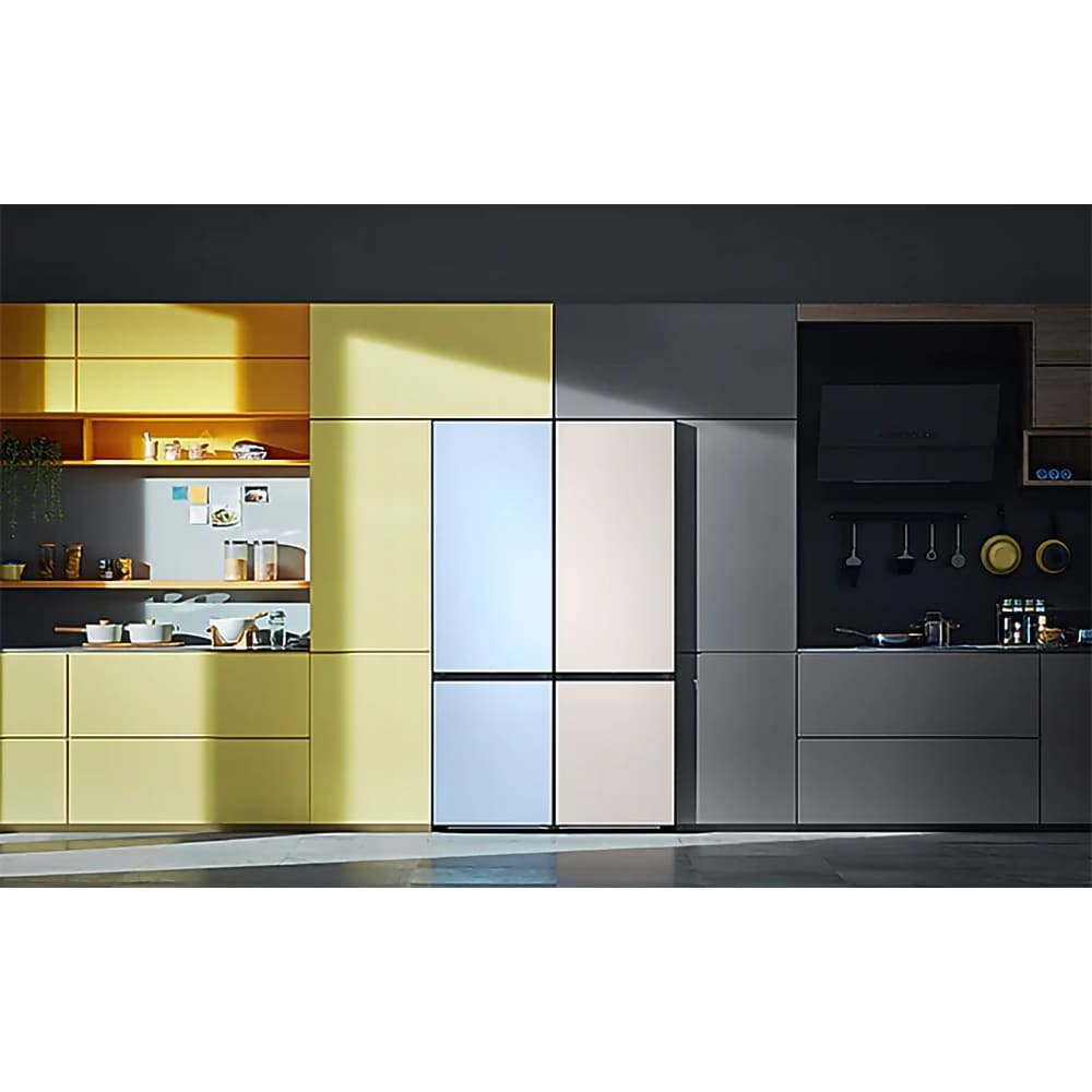 Combina frigorifica SAMSUNG RB38A6B1DCE/EF, Bespoke, No Frost, 390 l, H 203 cm, Clasa D, All-Around Cooling, bej