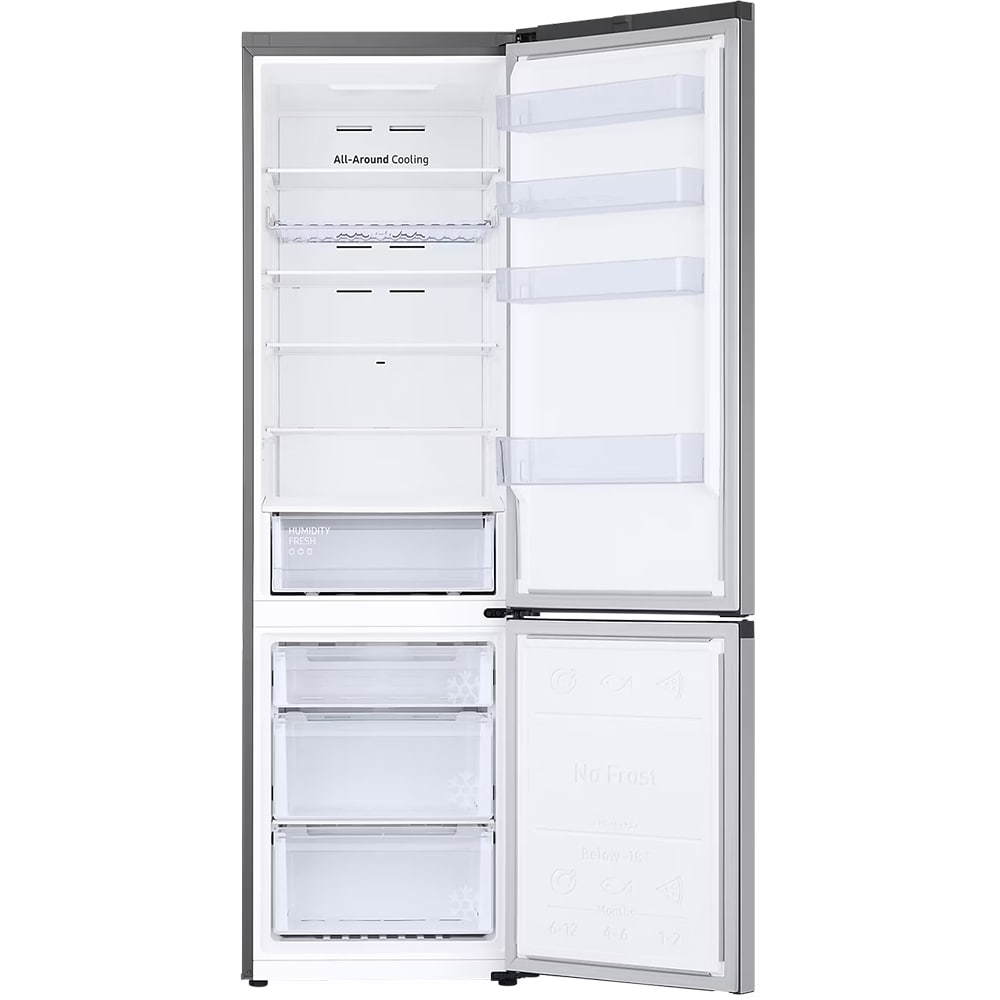 Combina frigorifica SAMSUNG RB38C602CSA/EF, No Frost, 390 l, H 203 cm, Clasa C, All-Around Cooling, inox