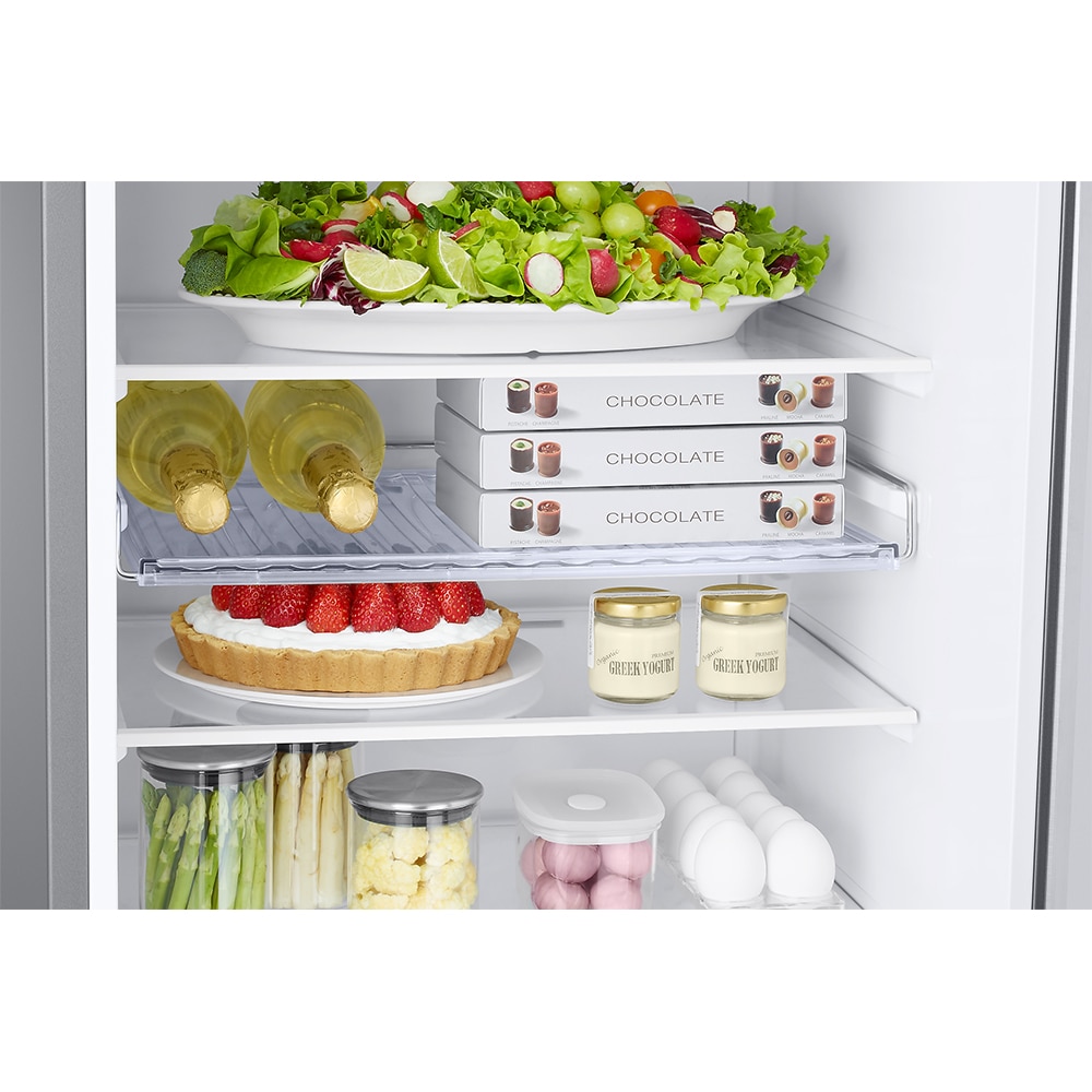Combina frigorifica SAMSUNG RB38T672ESA/EF, No Frost, 390 l, H 203 cm, Clasa E, All-Around Cooling, argintiu