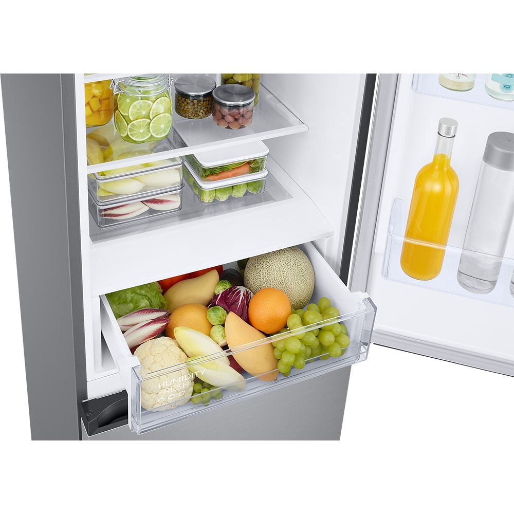 Combina frigorifica SAMSUNG RB38T672ESA/EF, No Frost, 390 l, H 203 cm, Clasa E, All-Around Cooling, argintiu