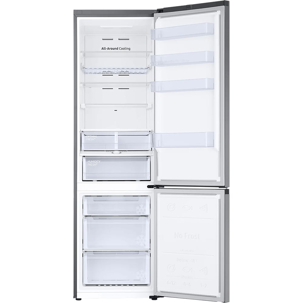 Combina Frigorifica SAMSUNG RB38T676CS9/EF, No Frost, 390 l, H 203 cm, Clasa C, All-Around Cooling, inox