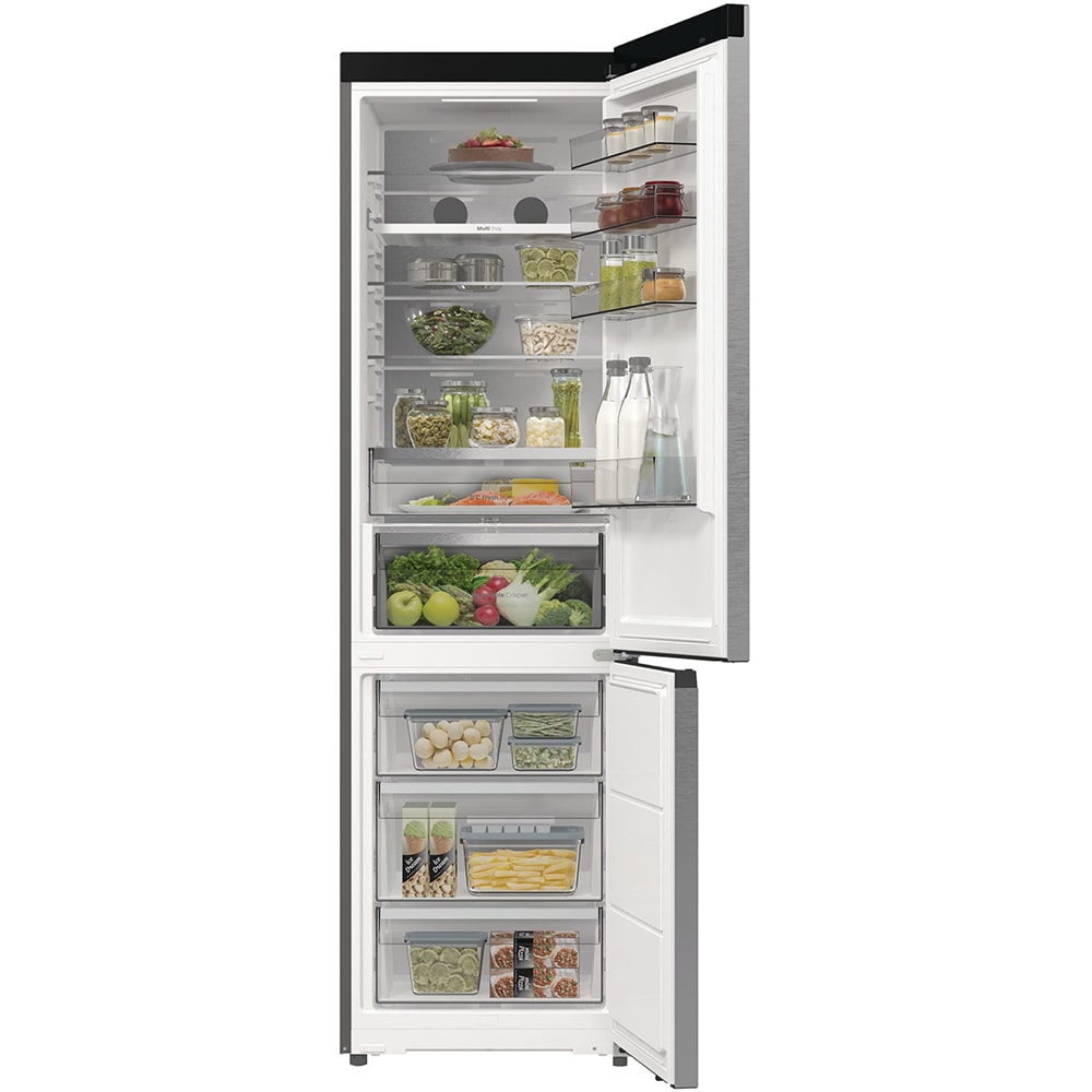 Combina frigorifica HISENSE RB5P410SACC, Total No Frost, 413 l, H 203 cm, Clasa C, Wi-Fi, argintiu