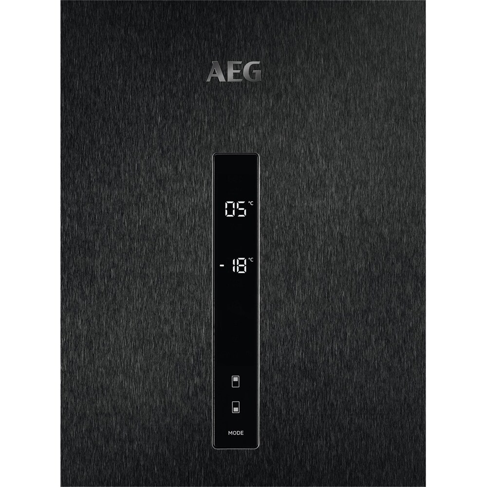 Combina frigorifica AEG RCB736E5MB, No Frost, 367 l, H 201 cm, Clasa E, dark inox