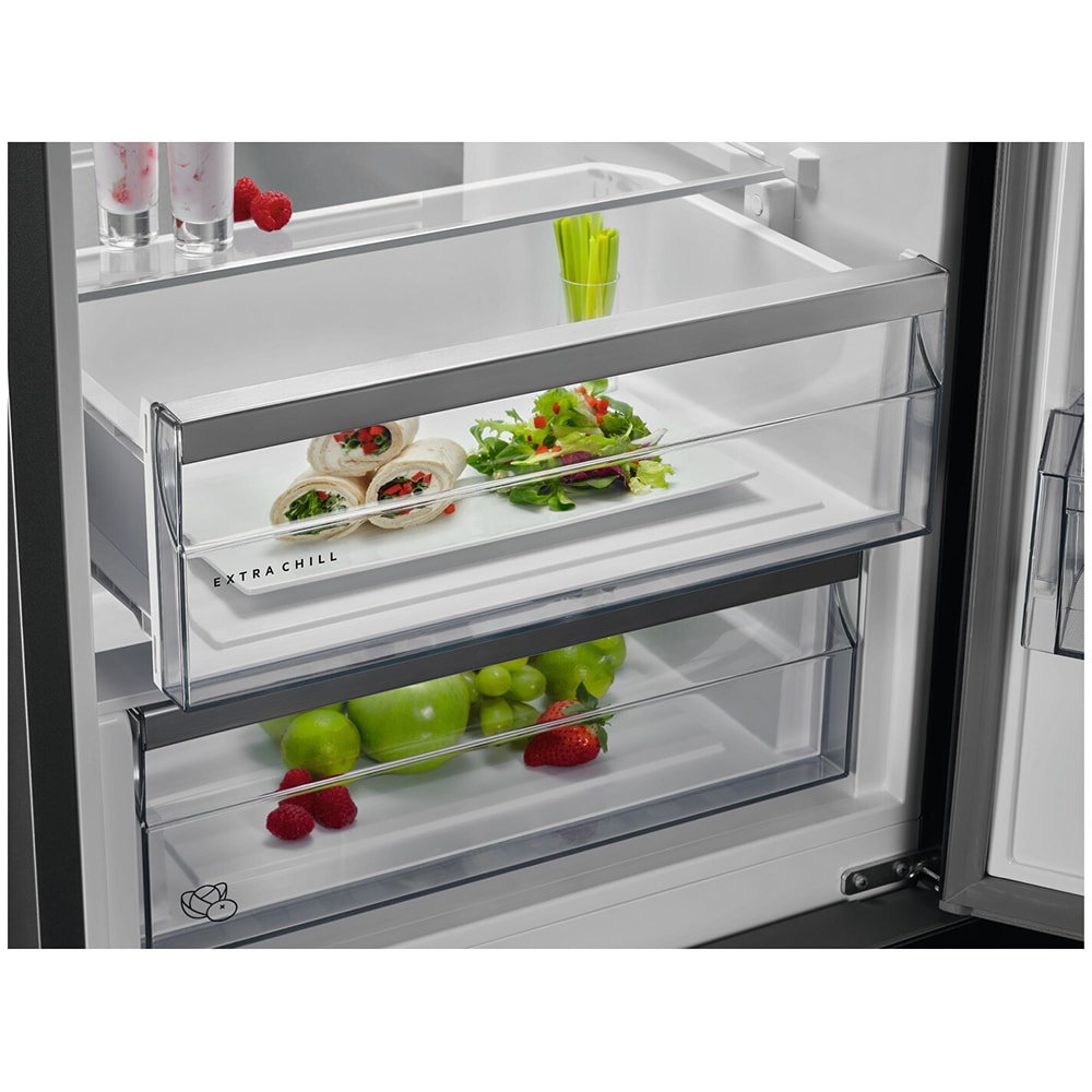 Combina frigorifica AEG RCB736E5MB, No Frost, 367 l, H 201 cm, Clasa E, dark inox
