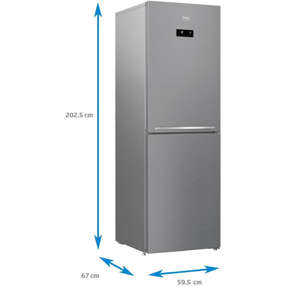 Combina frigorifica BEKO RCNA386E40ZXBN, NeoFrost, 358 l, H 203 cm, Clasa E, argintiu