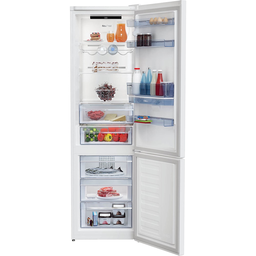 Combina frigorifica BEKO RCNA406E40DZWN, NeoFrost, 362 l, H 203 cm, Clasa E, dozator apa, alb
