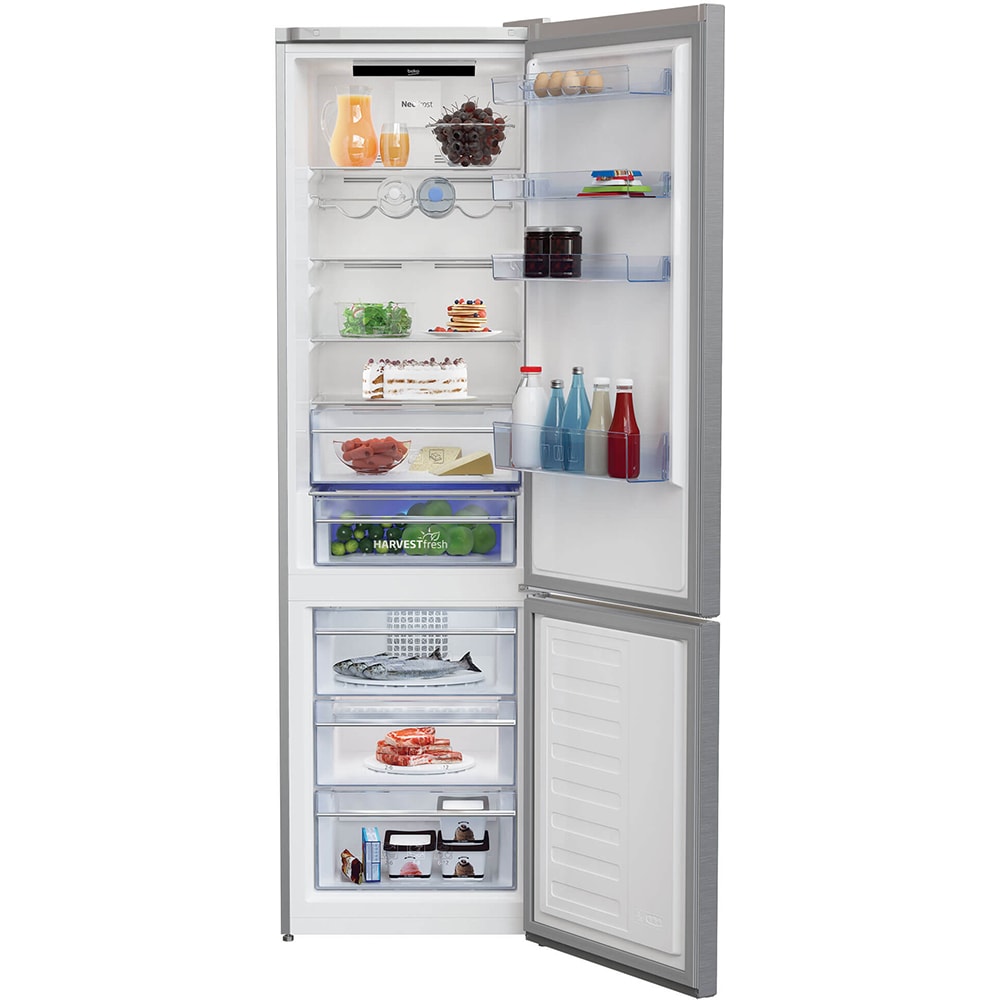 Combina frigorifica BEKO RCNA406E40ZXBN, NeoFrost, 362 l, H 202.5 cm, Clasa E, argintiu