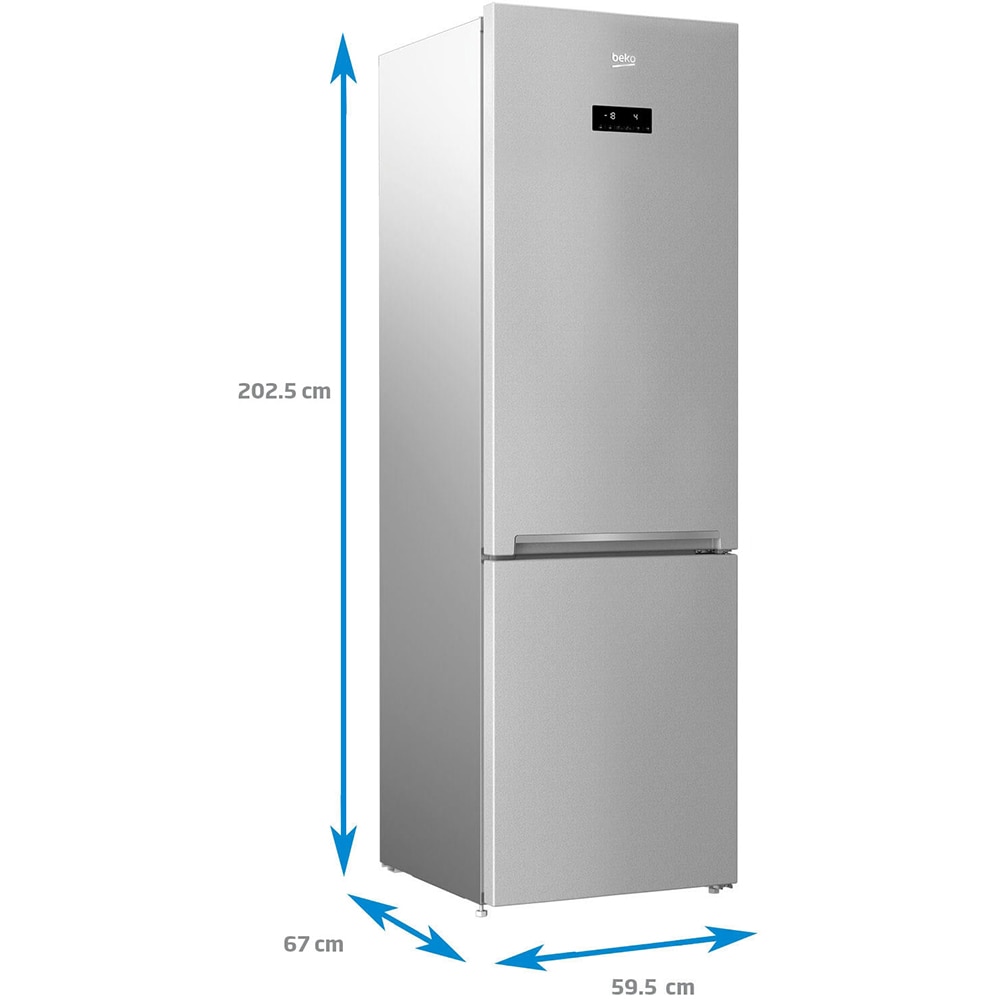 Combina frigorifica BEKO RCNA406E40ZMN, NeoFrost, 362 l, H 203 cm, Clasa E, gri lucios