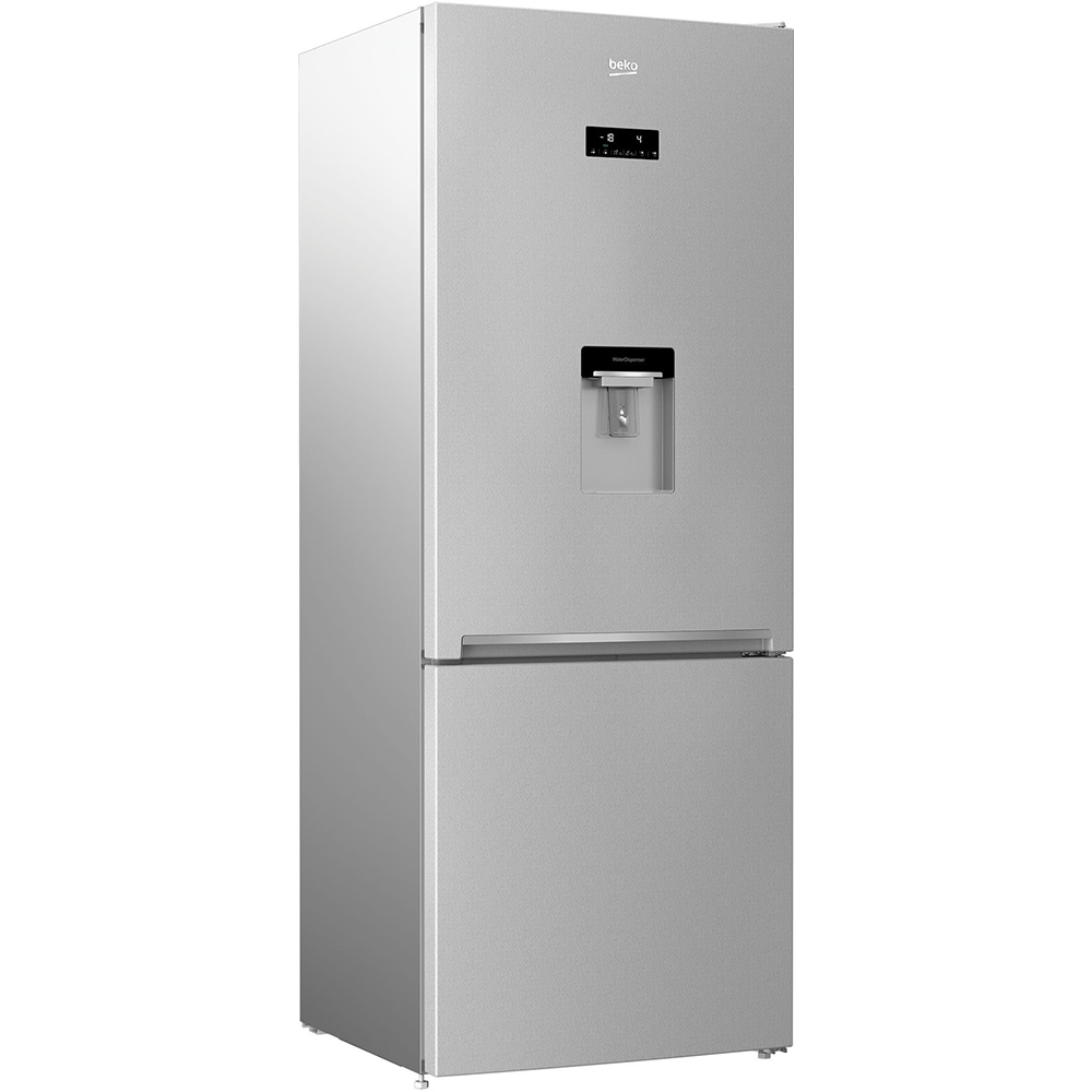 Combina frigorifica BEKO RCNE560E40DZMN, NeoFrost, 510 l, H 192 cm, Clasa E, Dozator apa, gri lucios