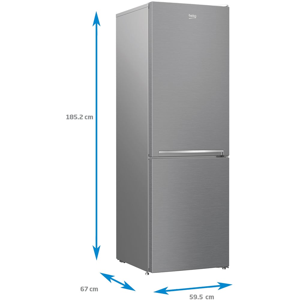 Combina frigorifica BEKO RCSA366K40XBN, 343 l, H 185 cm, Clasa E, argintiu