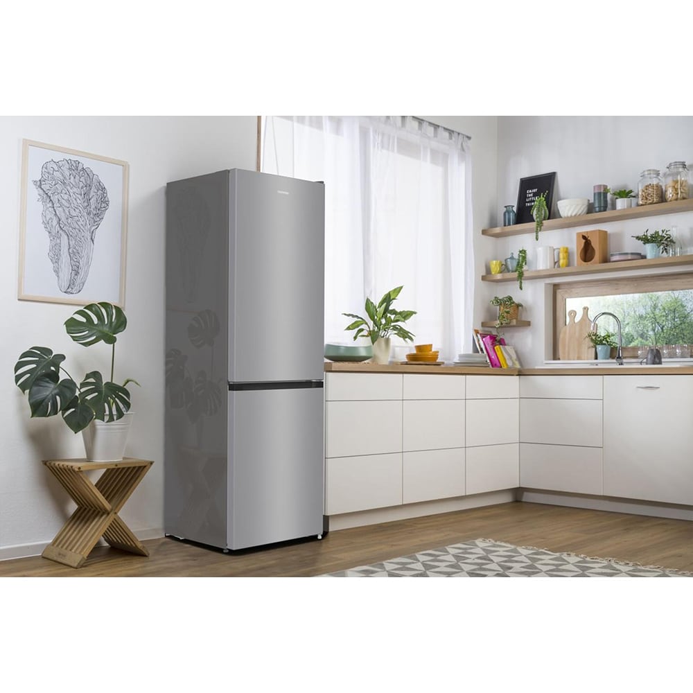 Combina frigorifica GORENJE RK6192ES4, 314 l, H 185 cm, Clasa E, argintiu