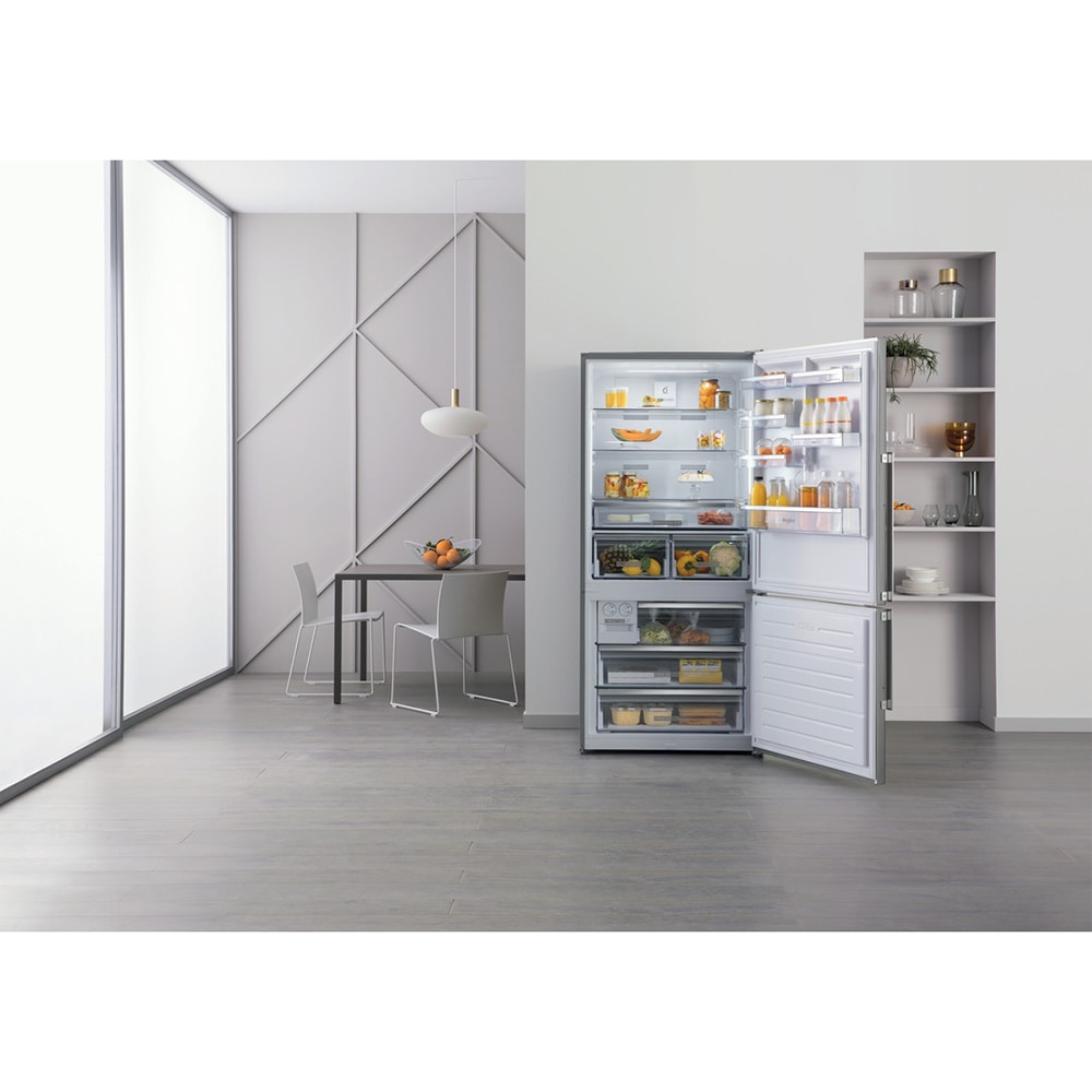 Combina frigorifica WHIRLPOOL W84BE 72 X, No Frost, 558 l, H 186 cm, Clasa A++, inox