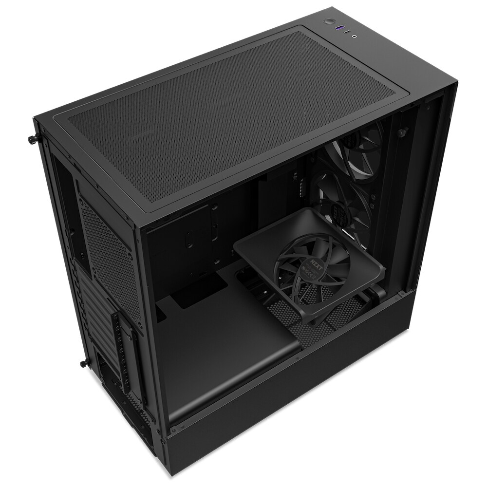 Carcasa PC NZXT H5 Elite, USB 3.2 Gen 2 Type C, fara sursa, negru