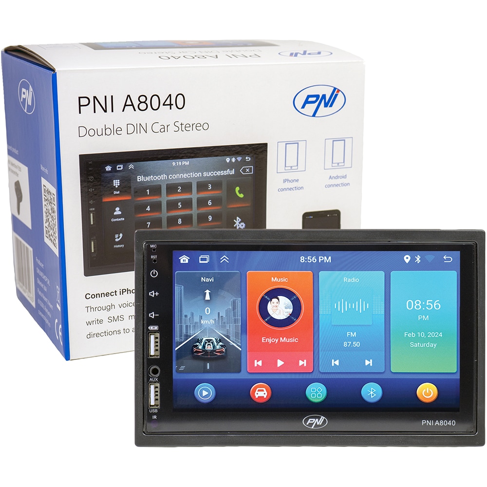 Player auto PNI A8040, Android 13, 4 x 25W, Bluetooth, USB, FM