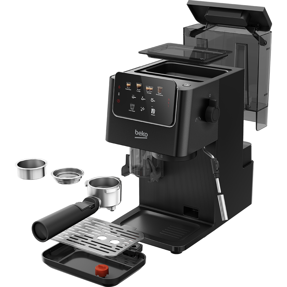 Espressor manual BEKO CaffeExperto CED6522B, 1.5l, 1688W, 15 bar, negru