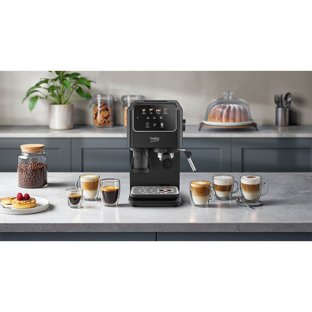 Espressor manual BEKO CaffeExperto CED6522B, 1.5l, 1688W, 15 bar, negru