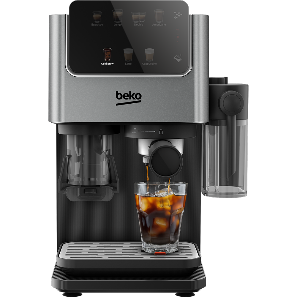 Espressor manual BEKO CaffeExperto CED7524X, 1.5l, 1688W, 15 bar, argintiu-negru
