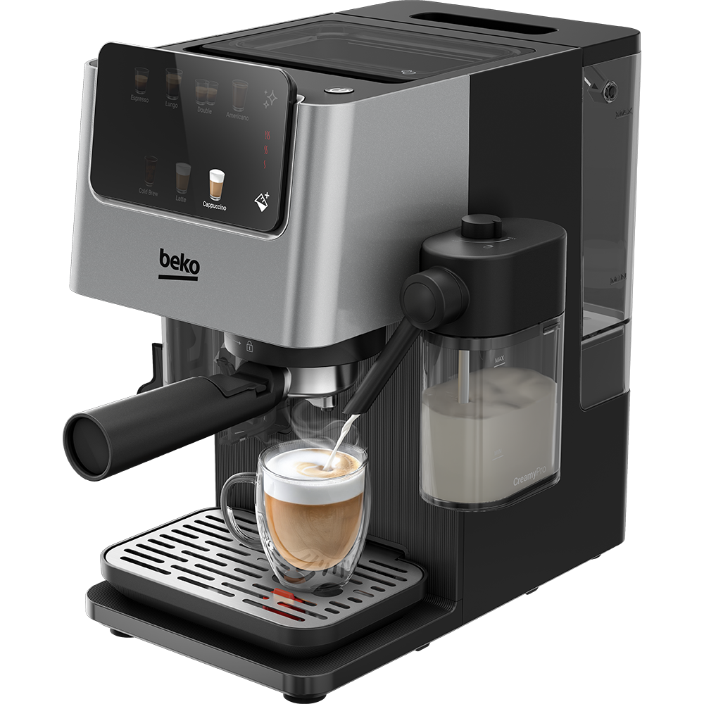 Espressor manual BEKO CaffeExperto CED7524X, 1.5l, 1688W, 15 bar, argintiu-negru