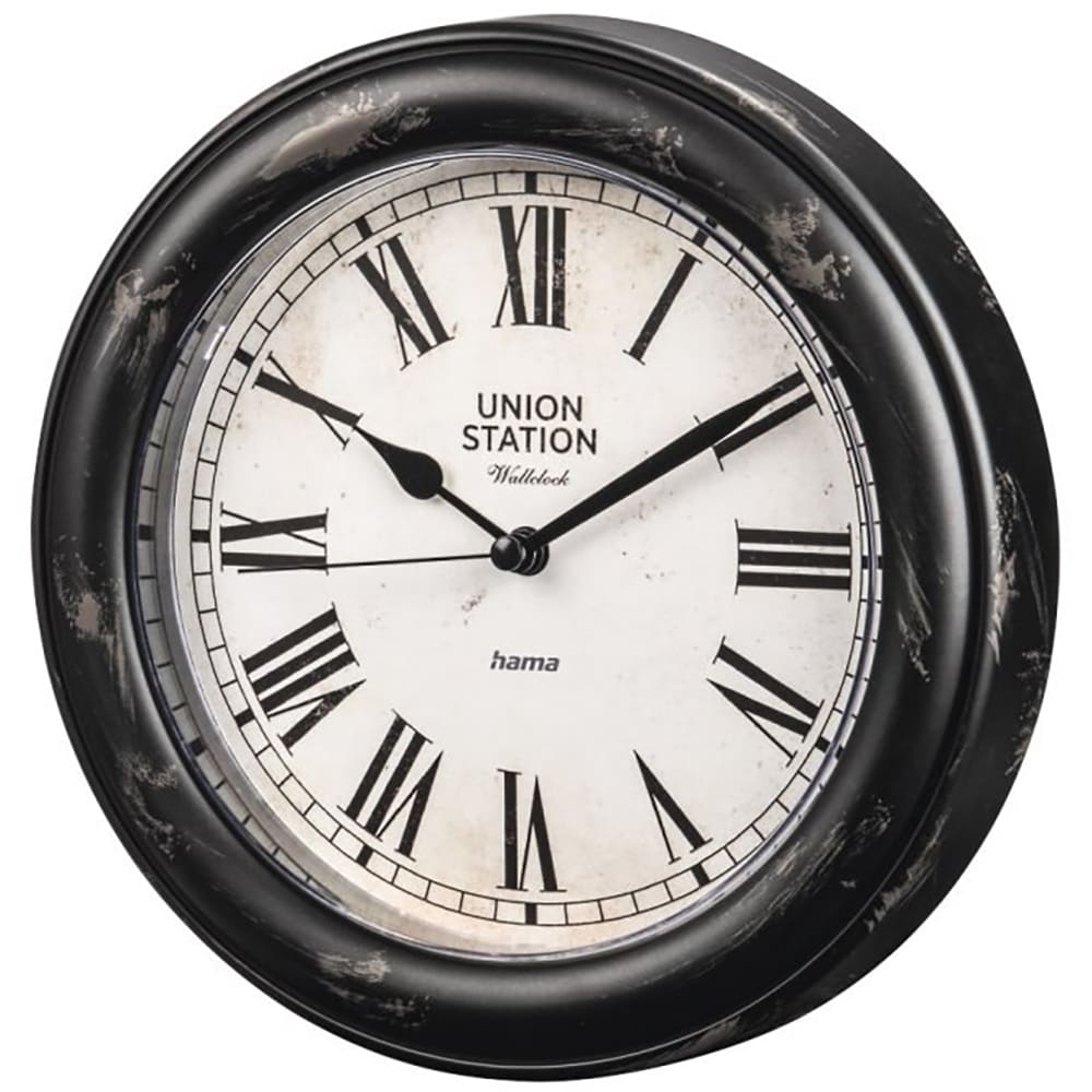 Ceas de perete HAMA Urban Vintage, diametru 22cm, negru