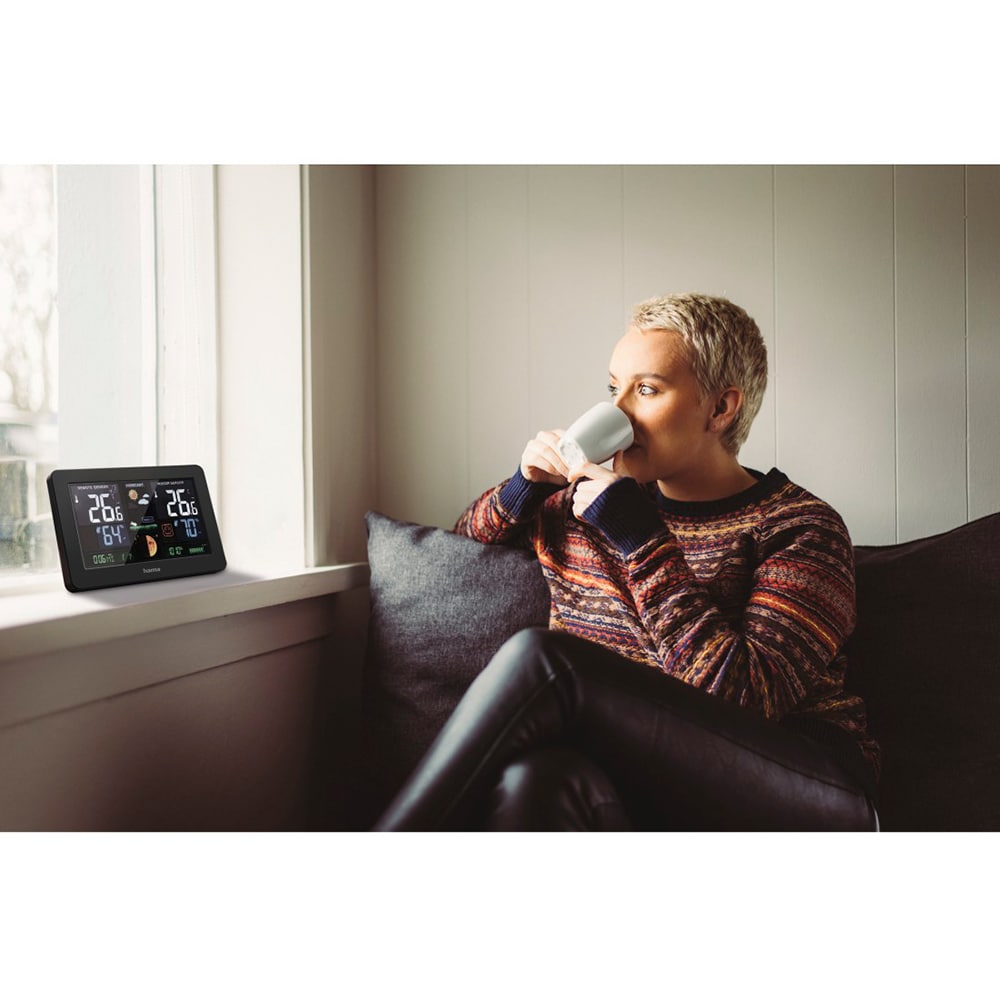 Statie meteo HAMA Premium, incarcare USB, negru