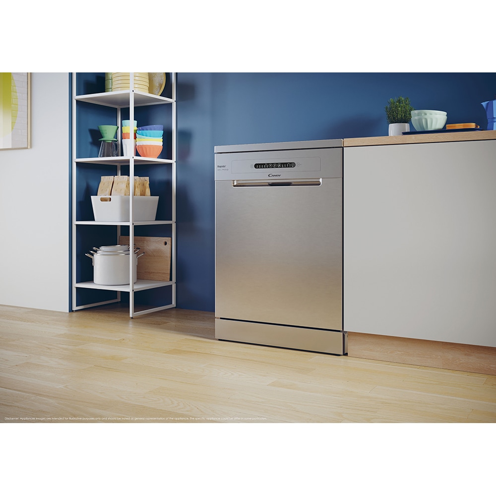 Masina de spalat vase independenta CANDY Rapido CF 3E9E0X, 13 seturi, 5 programe, 60 cm, Clasa E, inox