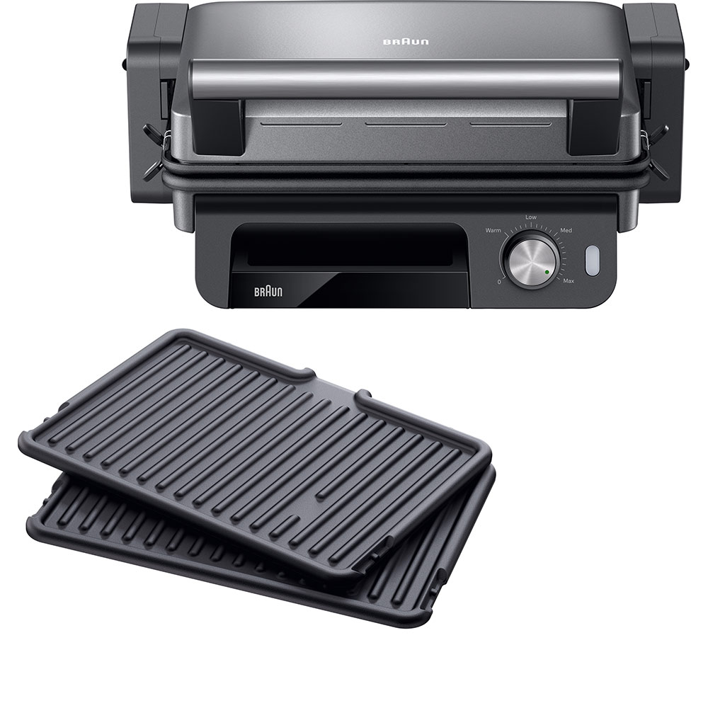 Gratar electric BRAUN MultiGrill 5 CG5033, 2000W, argintiu inchis-negru