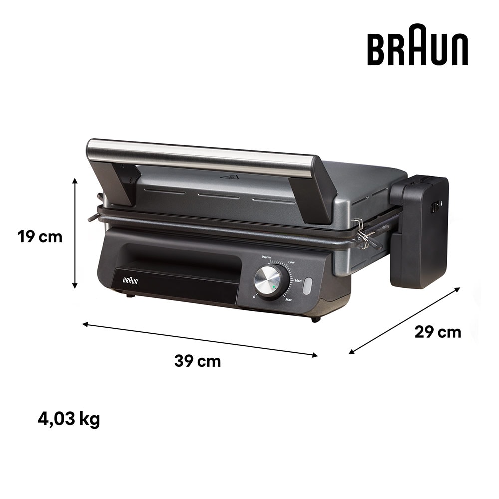 Gratar electric BRAUN MultiGrill 5 CG5033, 2000W, argintiu inchis-negru