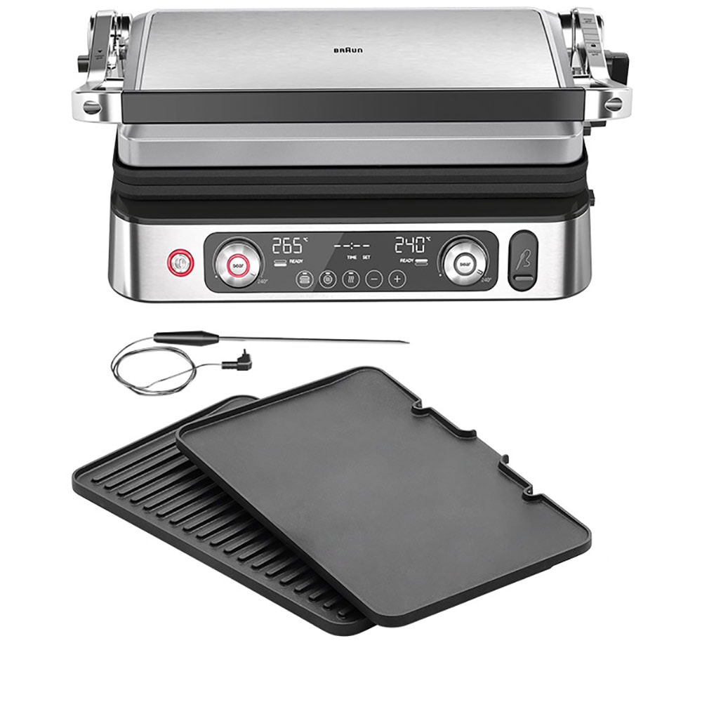 Gratar electric BRAUN MultiGrill 9 Pro CG9160, 2200W, argintiu-negru