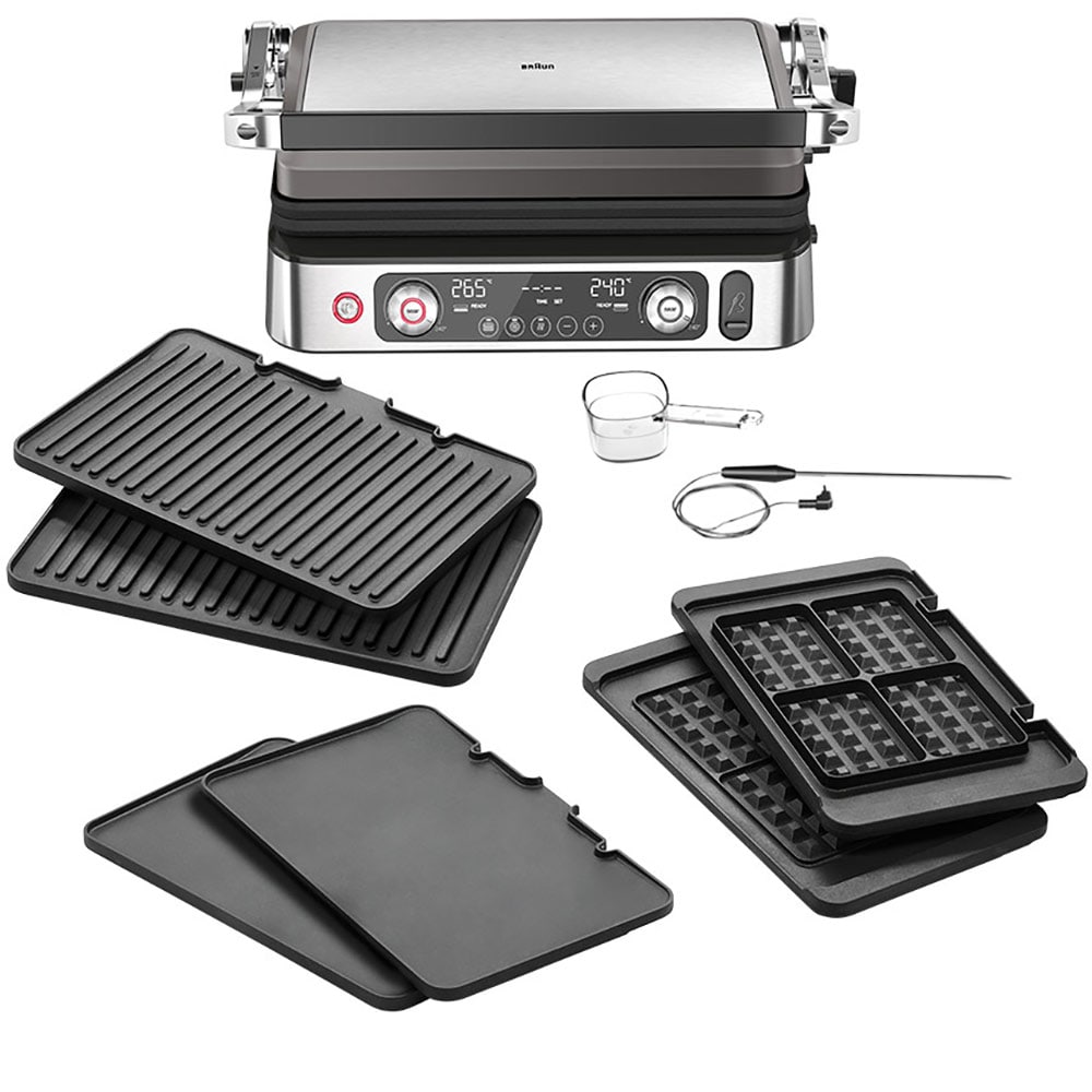 Gratar electric BRAUN MultiGrill 9 Pro CG9167, 2200W, argintiu-negru