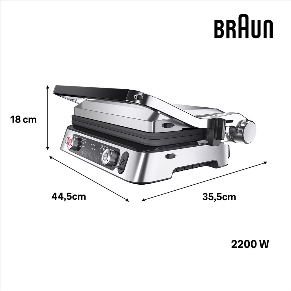 Gratar electric BRAUN MultiGrill 9 Pro CG9167, 2200W, argintiu-negru