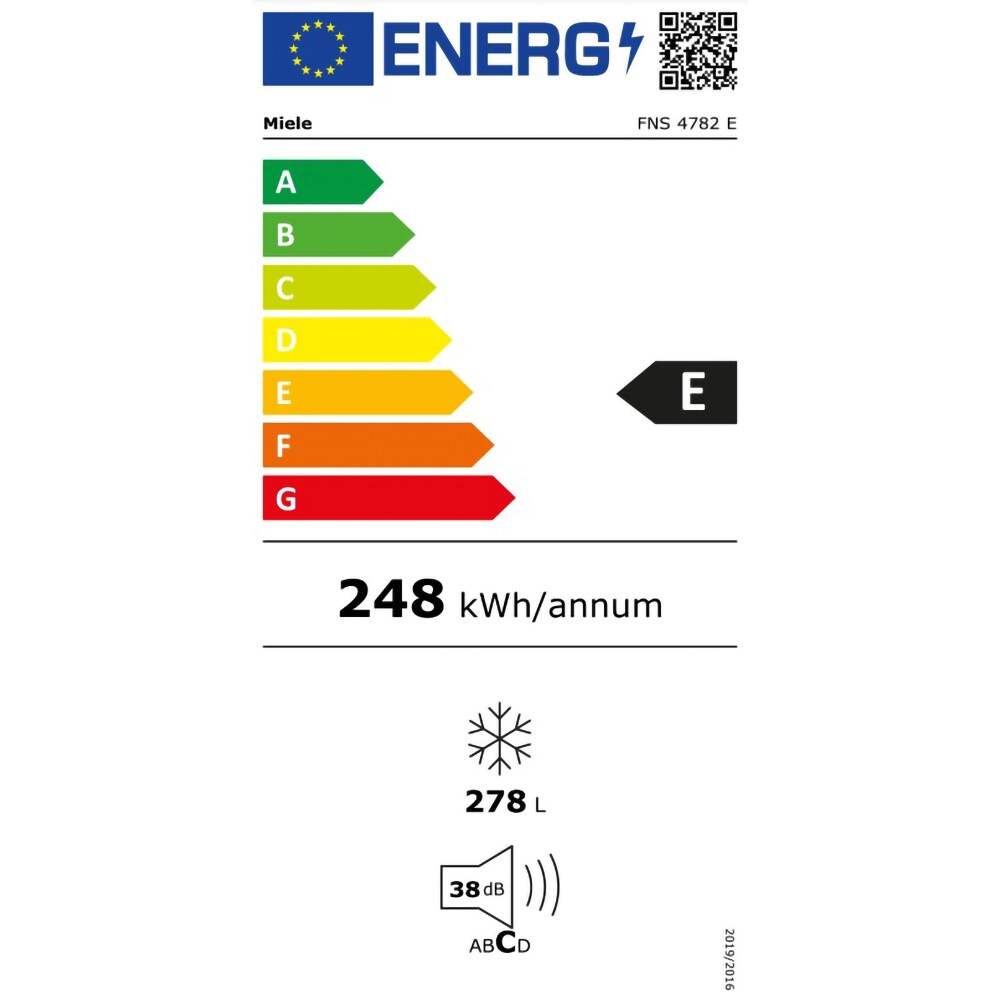 Congelator MIELE FNS 4782 E, No Frost, 278 l, H 185 cm, Clasa E, negru