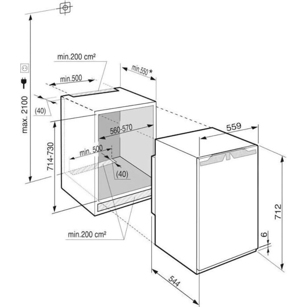 Congelator incorporabil LIEBHERR IG1024, Smart Frost, 74 l, H 71.2 cm, Clasa E