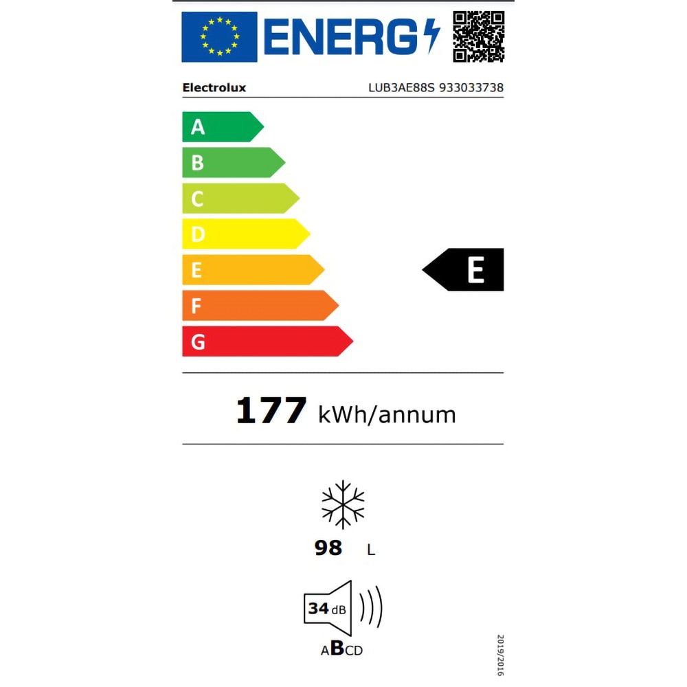 Congelator incorporabil ELECTROLUX LUB3AE88S, Static low frost, 98 l, H 87.3 cm, Clasa E