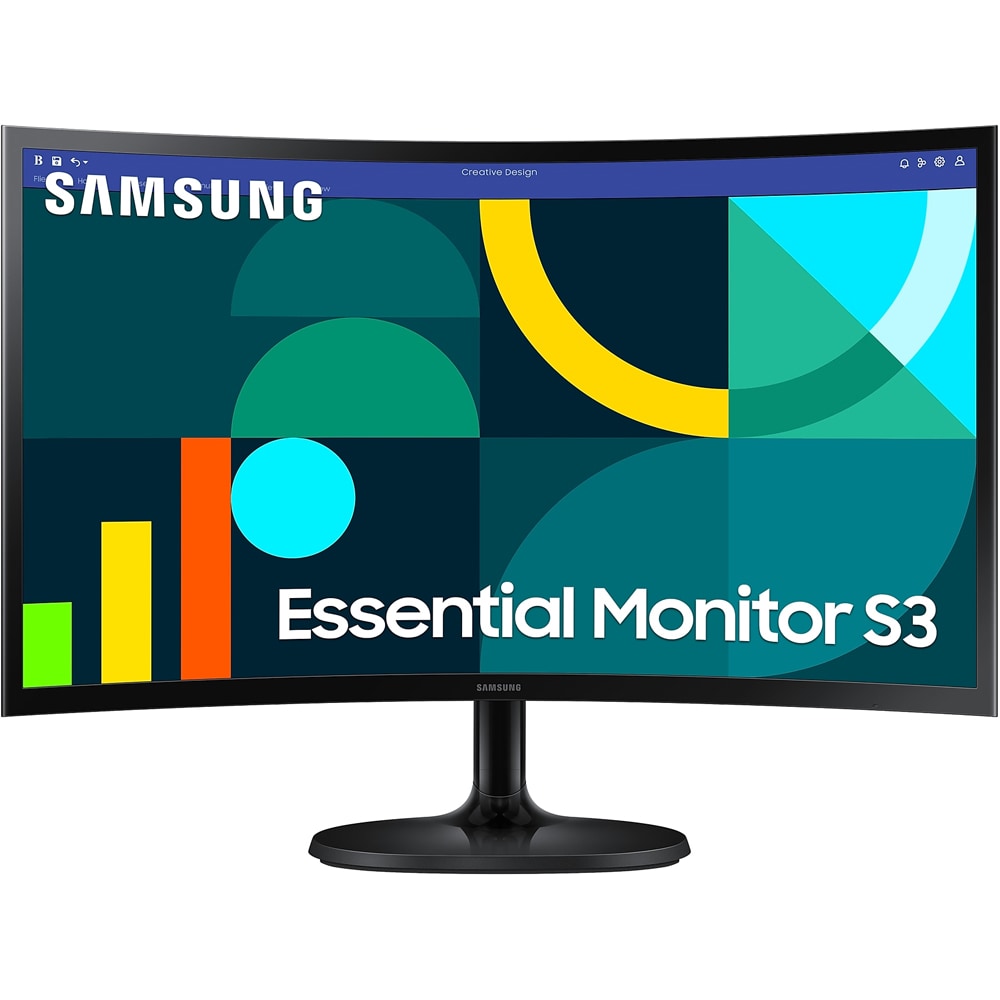 Monitor Gaming curbat LED VA SAMSUNG Essential S3 S36GD LS27D360GAUXEN, 27", Full HD, 100Hz, negru