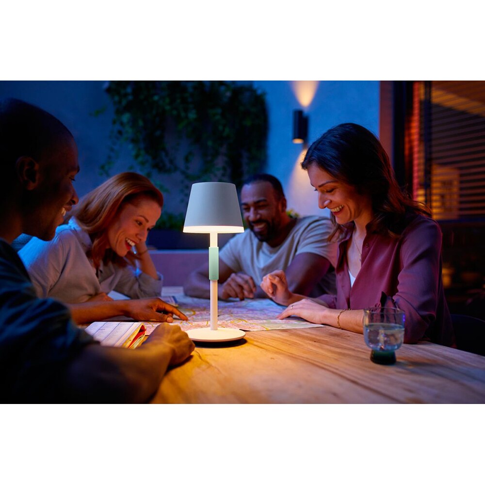 Lampa portabila smart PHILIPS HUE Go 8719514404571, Bluetooth, lumina RGB, 6.2W, alb