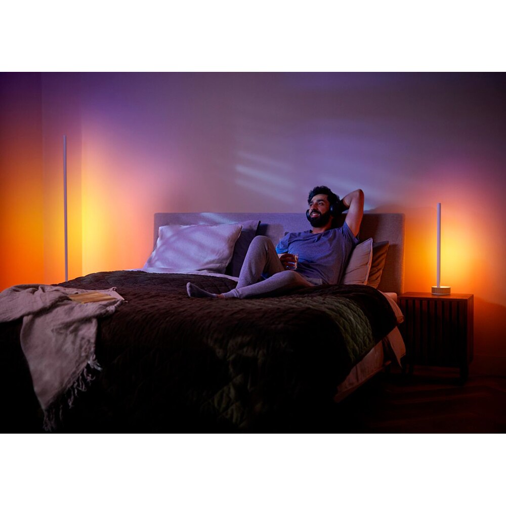 Lampa de podea PHILIPS Hue Gradient Signe 8719514433526, iluminare RGB, 29W, alb