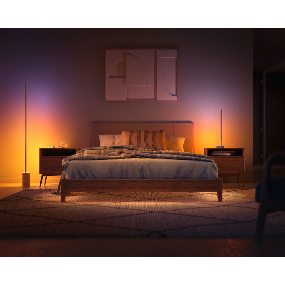 Lampa de podea PHILIPS Hue Gradient Signe 8719514433526, iluminare RGB, 29W, alb